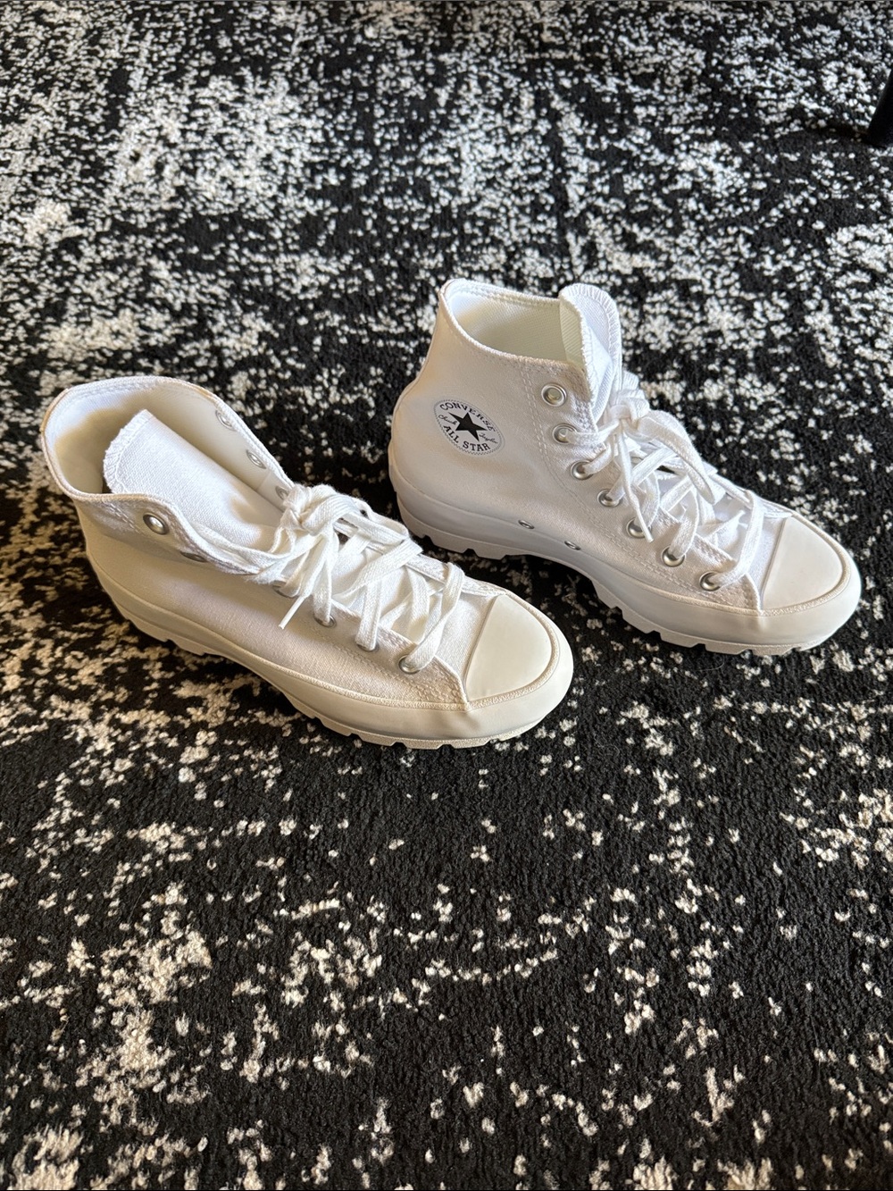 Converse All Star White High Top Lugged Sneakers